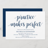 Rustikales Hochzeitessen, Probe Navy Blue Einladung (Vorne/Hinten)