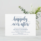 Rustikales Hochzeitessen, Probe Navy Blue Einladung (Stehend Vorderseite)