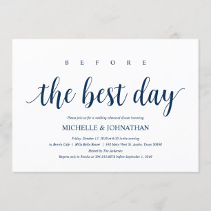Rustikales Hochzeitessen, Probe Navy Blue Einladung