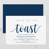 Rustikales Hochzeitessen, Probe Navy Blue Einladung (Vorne/Hinten)