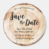 Rustikales Hochzeithandgeschriebenes Skript Holz Magnet (Vorne)