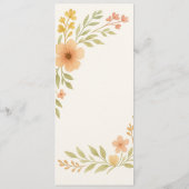 Rustikales Hochzeitmenü für Wildblumen Menükarte (Rückseite)