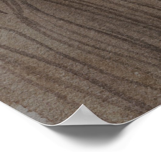 Rustikales Hochzeitmenü - Holzaussehen Poster (Ecke)