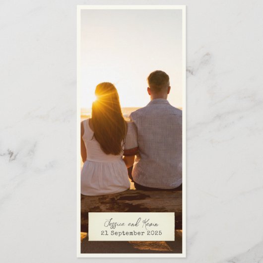 Rustikales Hochzeitmenü mit Foto Menükarte (Vorderseite)