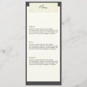 Rustikales Hochzeitmenü mit Foto Menükarte (Rückseite)