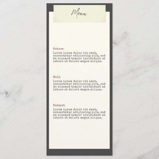 Rustikales Hochzeitmenü mit Foto Menükarte (Rückseite)