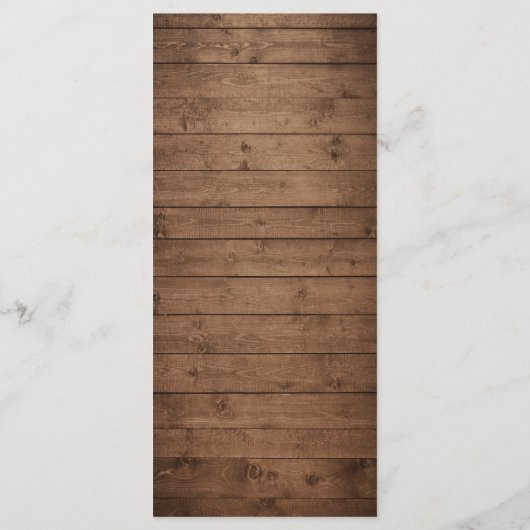 Rustikales Hochzeitmenü | String Lights Wood Menükarte (Rückseite)