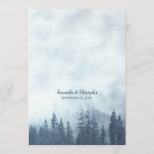 Rustikales Hochzeitmenü von Pine Trees Blue Weddin Menükarte (Rückseite)