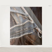 Rustikales Hochzeitpferd-Western-Foto Wandteppich (Vorderseite)