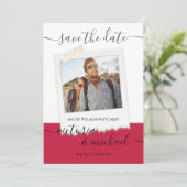 Rustikales Hochzeitsabenteuer-Foto Save the Date Einladung (Stehend Vorderseite)