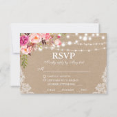 Rustikales Hochzeitsamt rosa UAWG RSVP Karte (Vorderseite)