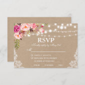 Rustikales Hochzeitsamt rosa UAWG RSVP Karte (Vorne/Hinten)