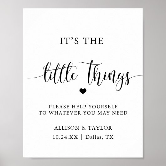 Rustikales Hochzeitsbad Basket für Hochzeitszeiche Poster (Vorne)