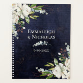 Rustikales Hochzeitschick, florales Blau Planer (Vorderseite)