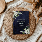 Rustikales Hochzeitschick, florales Blau Planer