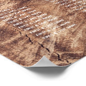 Rustikales Hochzeitsdiagramm für Holz Poster (Ecke)