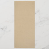 Rustikales Hochzeitsessen mit Kraft und Spitzen Menükarte (Rückseite)