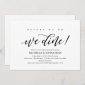 Rustikales Hochzeitsessen Probe Einladung (Vorne/Hinten)