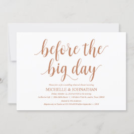 Rustikales Hochzeitsessen, Probe mit Kupfermotiven Einladung