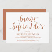 Rustikales Hochzeitsessen, Probe, moderne Kupfer Einladung (Vorne/Hinten)