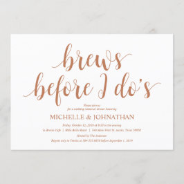 Rustikales Hochzeitsessen, Probe, moderne Kupfer Einladung