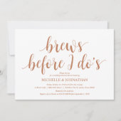 Rustikales Hochzeitsessen, Probe, moderne Kupfer Einladung (Vorderseite)