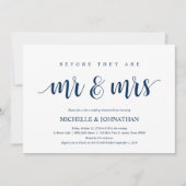 Rustikales Hochzeitsessen, Probe Navy Blue Einladung (Vorderseite)