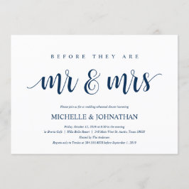 Rustikales Hochzeitsessen, Probe Navy Blue Einladung