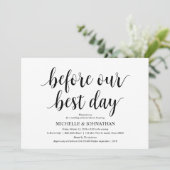 Rustikales Hochzeitsessen Probe, Schwarz und Weiß Einladung (Stehend Vorderseite)