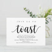 Rustikales Hochzeitsessen, Probe Schwarz/Weiß Einladung (Stehend Vorderseite)