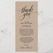 Rustikales Hochzeitsessen Vielen Dank Platzierung  Programm (Vorderseite)