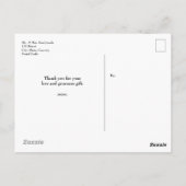 Rustikales Hochzeitsfest Foto danke Ihnen vertikal Postkarte (Rückseite)