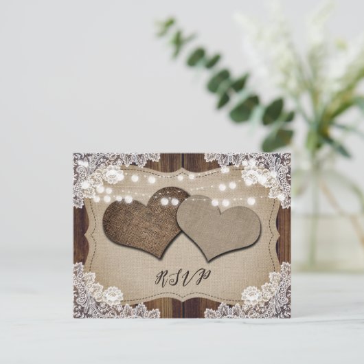 Rustikales Hochzeitsfest UAWG Postkarte Auswahl (Stehend Vorderseite)