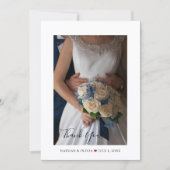 Rustikales Hochzeitsflat Foto Danke Karte (Vorderseite)