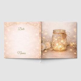Rustikales Hochzeitsgästebuch mit Lichterkette Gästebuch