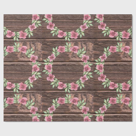 rustikales Hochzeitsgeschenk aus Holz Geschenkpapier (Flach)