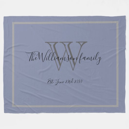 Rustikales Hochzeitsgeschenk Chic Script Keepake M Fleecedecke (Vorderseite (Horizontal))