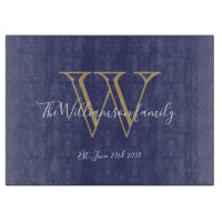 Rustikales Hochzeitsgeschenk Monogram + Name Blau