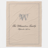 Rustikales Hochzeitsgeschenk Nachname Chic Monogra Fleecedecke (Vorderseite)