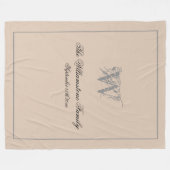 Rustikales Hochzeitsgeschenk Nachname Chic Monogra Fleecedecke (Vorderseite (Horizontal))