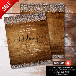 Rustikales Hochzeitshaus Lace Country Einladung