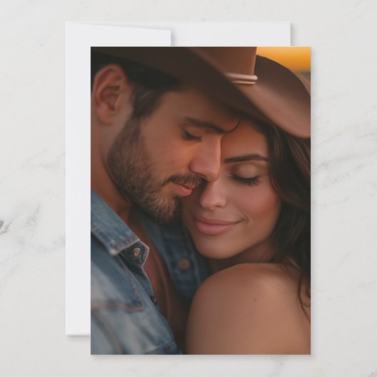 Rustikales Hochzeitshauslicht Foto Save the Date Einladung (Rückseite)