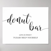 Rustikales Hochzeitsheim Donut Bar Sign Poster (Vorne)