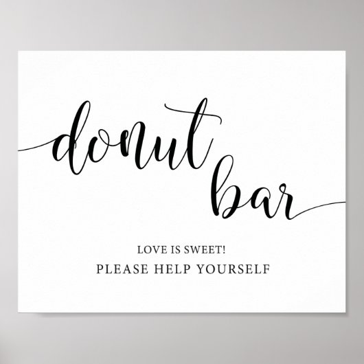 Rustikales Hochzeitsheim Donut Bar Sign Poster (Vorne)
