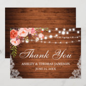 Rustikales Hochzeitsholz Dankeskarte (Vorne/Hinten)