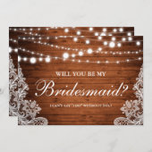 Rustikales Hochzeitsholz Einladung (Vorne/Hinten)