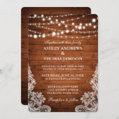 Rustikales Hochzeitsholz Einladung (Vorne/Hinten)