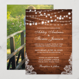 Rustikales Hochzeitsholz Einladung