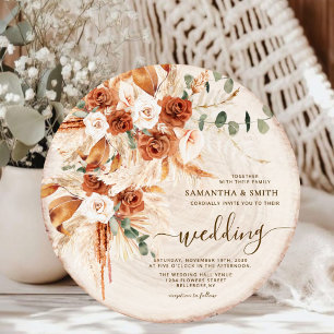 Rustikales Hochzeitsholz Einladung