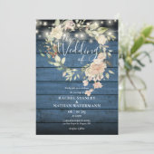 Rustikales Hochzeitsholz Einladung (Stehend Vorderseite)